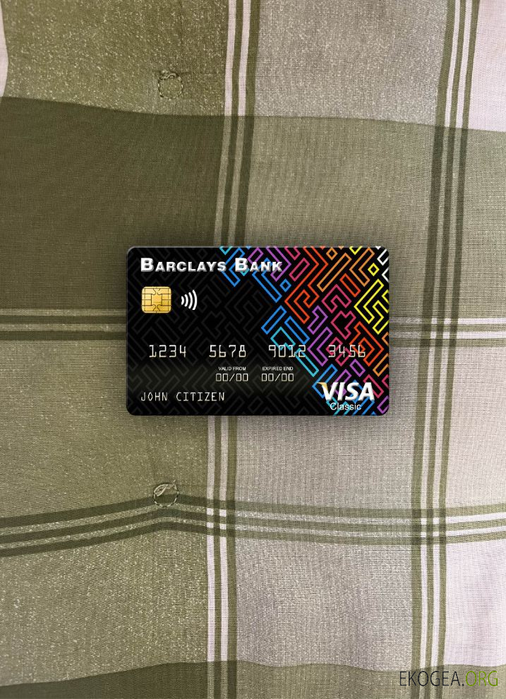 Photolook de la carte visa USA Barclays Bank , avant